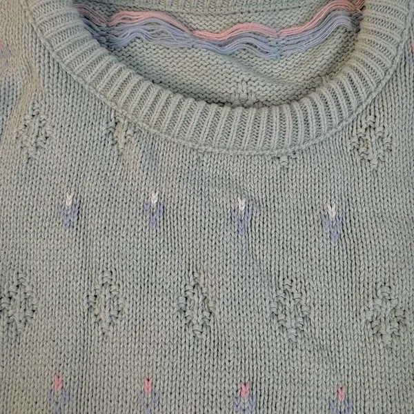 Vintage Mint Green Floral SweaterSweater - Image 3
