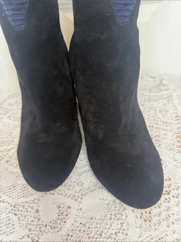 Farylrobin Frances suede corduroy geometric chunky heel Knee High boots sz 8.5 - Image 4