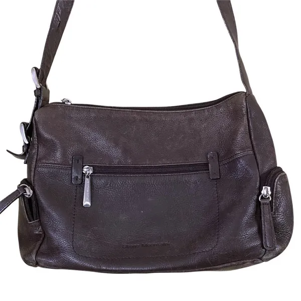 Vintage Stone Mountain Brown Leather Shoulder Bag - Image 13