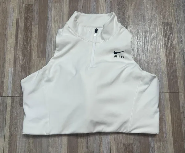 Nike Air Swoosh 1/2 Zip White Sports Bra, Size 2XL - Image 6