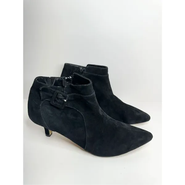 Bella Vita Booties Womens‎ Bindi Shoot Black Kid Suede Leather Size 8 WIDE - Image 2