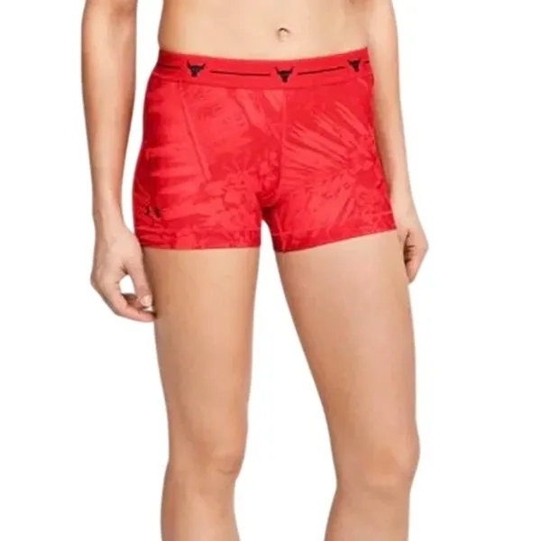Under Armour Project Rock HeatGear compression shorts palm leaf Brahma Bull logo - Image 2
