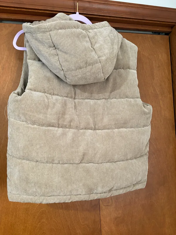 Ci Sono Beige corduroy cropped vest - Image 3