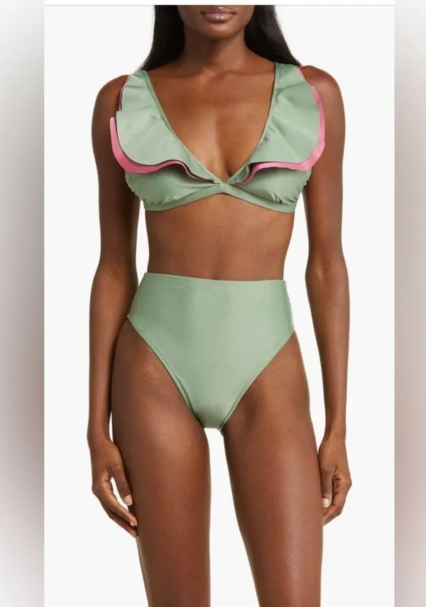 Farm Rio Ruffle Bikini Top, Size Medium , $$115 - Image 7