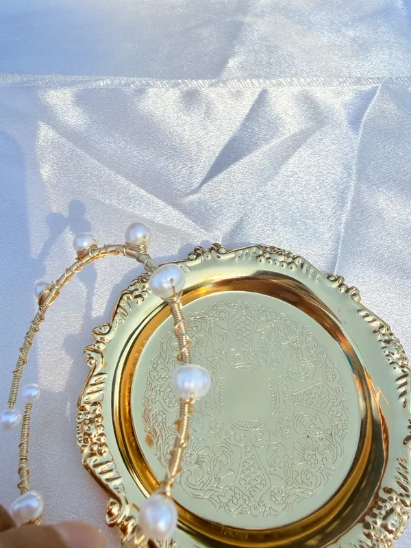 Gold tone freshwater pearl bracelet - Image 2