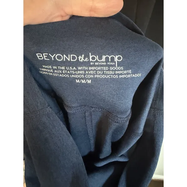 Beyond Yoga Beyond The Bump Spacedye Navy Leggings Pockets Sz M NWT - Image 8