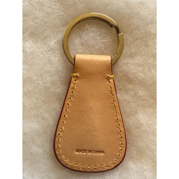 Dooney & Bourke Tan Red Leather Key Ring Holder One Size - Image 2
