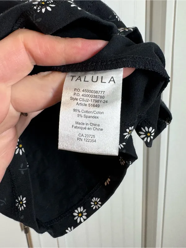 Talula Black camisole‎ Tank Top with Daisy Trim size xs Romantic feminine girly - Image 4