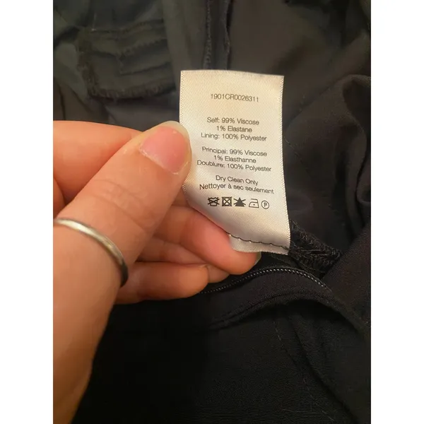 Veronica Beard Grigore Viscose Black Straight Leg Trouser Pant Minimalist Career - Image 6