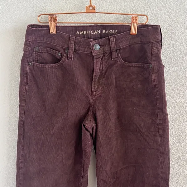 American Eagle 90s Straight Ribbed Corduroy Pants Purple Hue Fall Academia 4 - Image 3