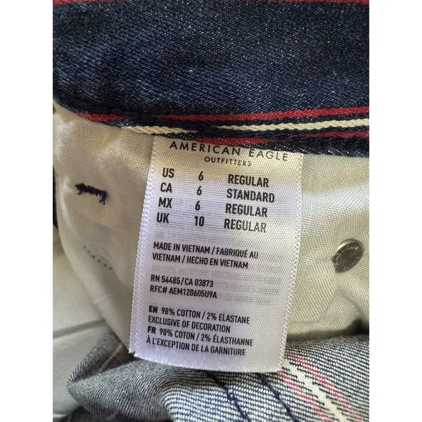 American Eagle Women Size‎ 6 Mid Rise Pinstripe Mini Jean Skirt Super Stretch - Image 9