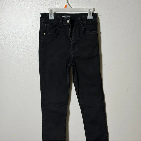 Zara Women Denim‎ High Waisted Black Skinny Jegging Jeans size 4 - Image 2