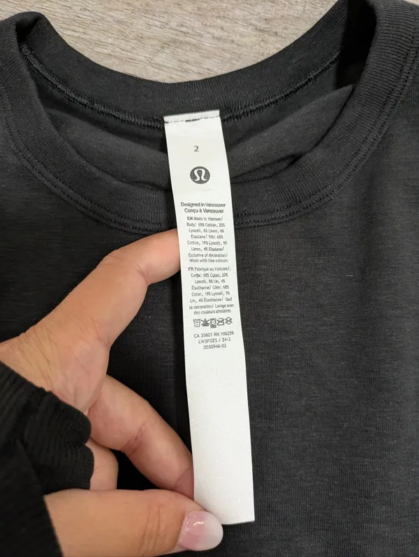 Lululemon Athletica Black Cotton Crewneck Size 2 - Image 4