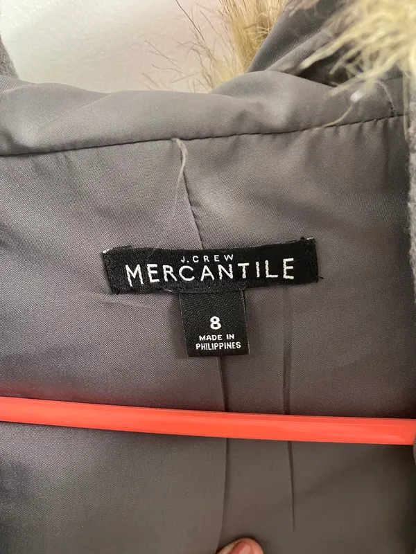 J. Crew Mercantile Gray Vail Parka Fur Trim Hood Coat - Image 5