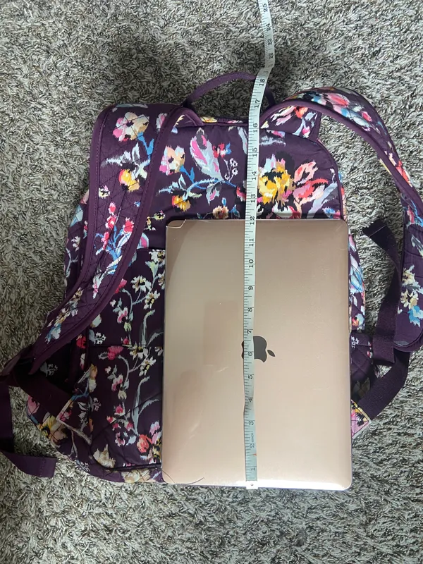 Vera Bradley Campus Backpack Maroon Floral - Image 17