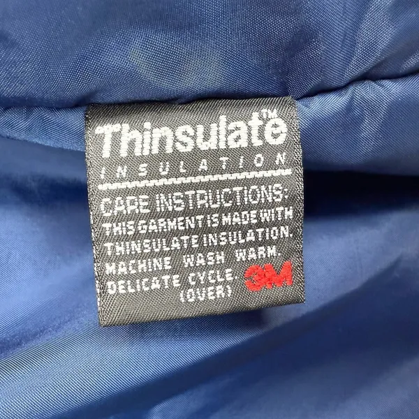 LL BEAN Womens Classic Full Zip Jacket Thinsulate Packable‎ Hood Size S Blue VTG - Image 10