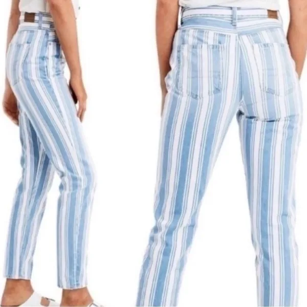 American Eagle AEO Striped Mom Jeans Size 4 Reg. - Image 3