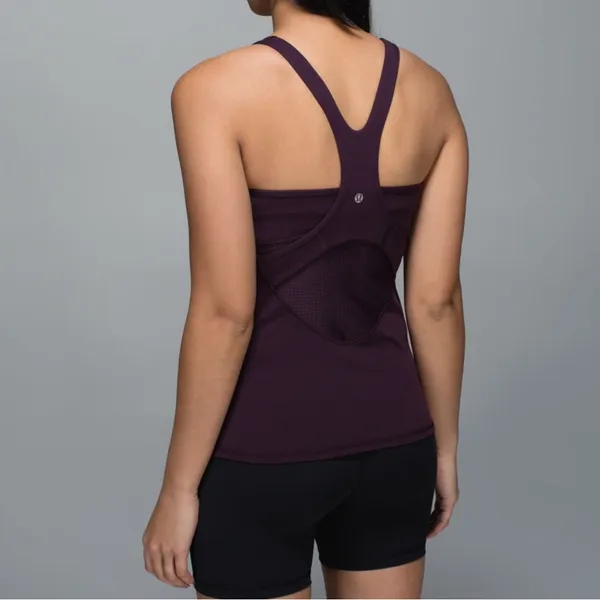 Lululemon Athletica Dark Purple Cross back Tank Top - Image 2