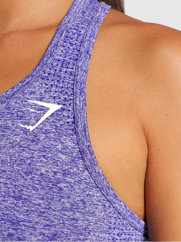 Gymshark Vital Seamless Tank Purple Marl Racerback Sculpting Athleisure Top S - Image 4