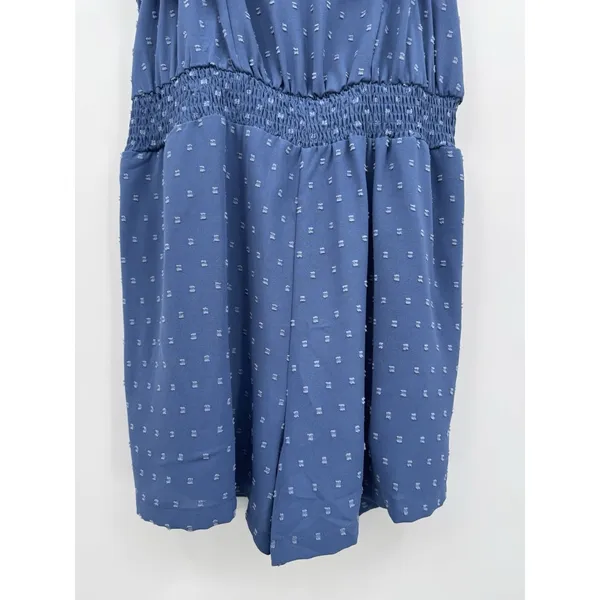 BloomChic Romper Womens 12 Blue Swiss Dot Sleeveless Sweetheart Neckline Summer - Image 4