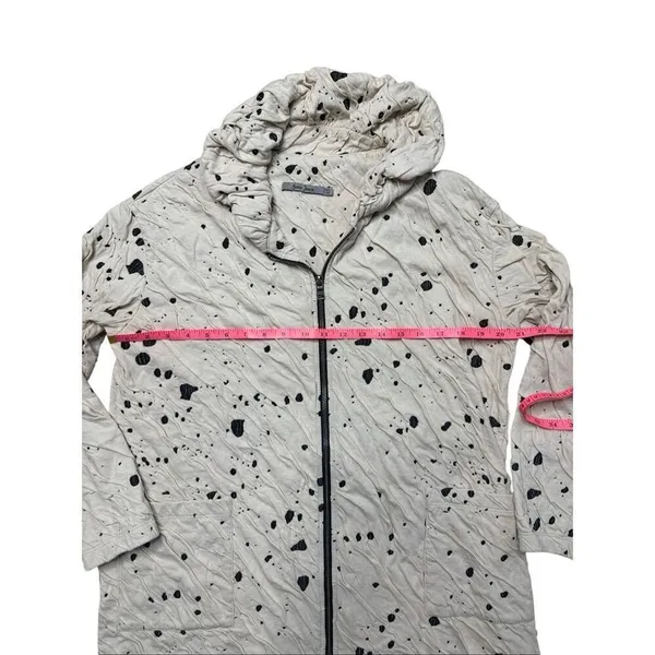 Beau Jours Cream and Black Dalmatian animal print oversized zip up Jacket Small - Image 4