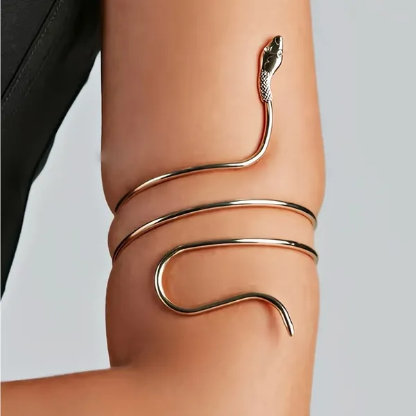 Chic Vintage Inspired Simple Snake-Shaped Silver‎ Plated Zinc Alloy Armband - Image 8