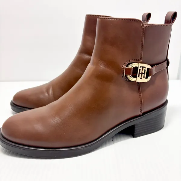 Tommy Hilfiger‎ Womens Imiera Faux Leather Ankle Booties Brown Size 7.5 - Image 5