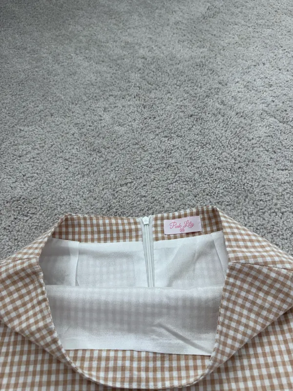 Pink lily gingham skirt  - Image 2
