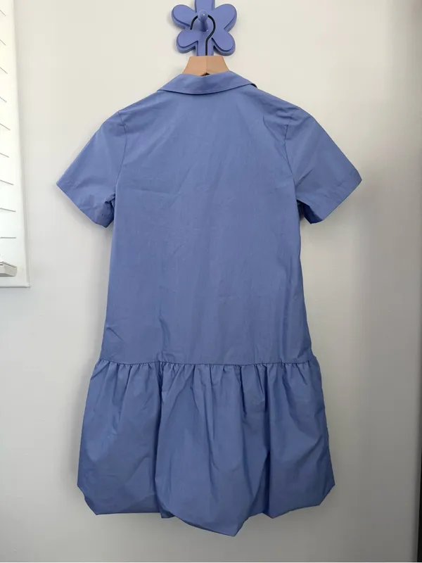 Tuckernuck XS NEW Sail Blue Martine Bubble Mini Dress Preppy Office Coquette - Image 6