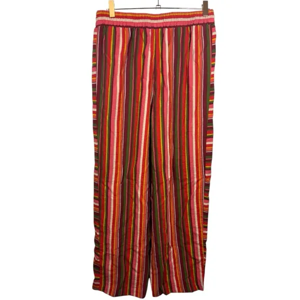 BCBG BCBGeneration‎ Striped Wide Leg Tassel Drawstring Pants M Red Size M - Image 7