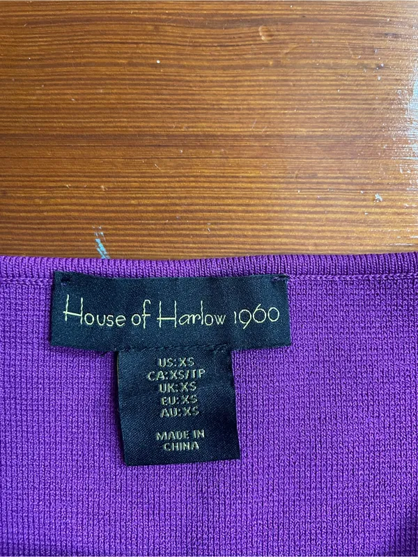 House of Harlow 1960 Sheer Puff Sleeve Chiffon Square Neck Crop Top Sz XS 💚🎀 - Image 7