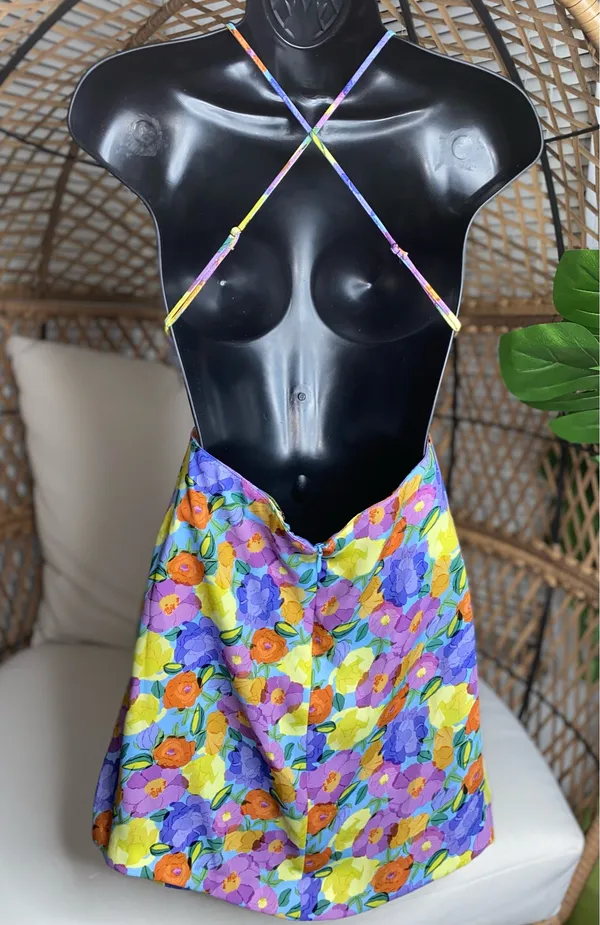 Zara multicolored floral print mini dress size medium Dress - Image 7