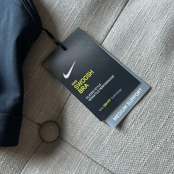 NWT Nike‎ Swoosh Bra Black - Image 2