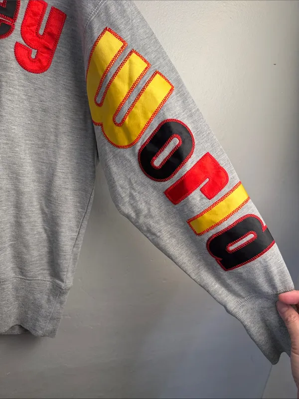 Disney Gray Sweatshirt with Red & Yellow Appliqué size medium - Image 4