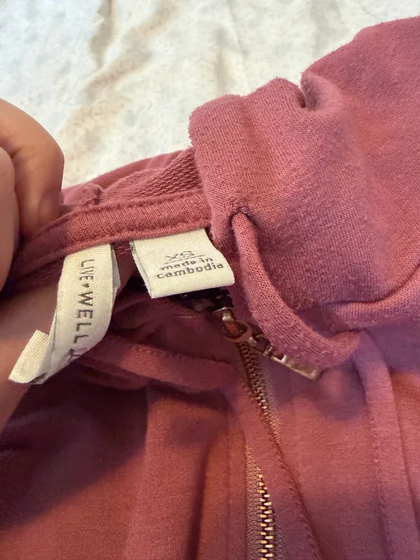Pink zip up hoodie Size XS - Image 5