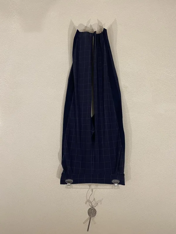 Athleta Brooklyn Textured Ankle Pants Womens 2 Blue Check Tapered Elastic Waist - Image 2