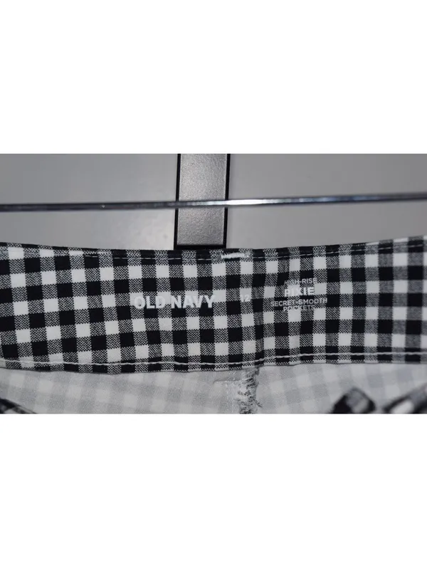 Old Navy Pixie Pants Size 12 Black White Gingham High-Rise Cropped Trousers - Image 6