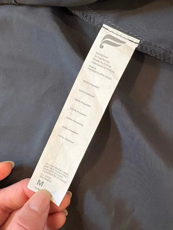 Fabletics Charcoal Gray Snap Front Utility Jacket Size Medium - Image 6
