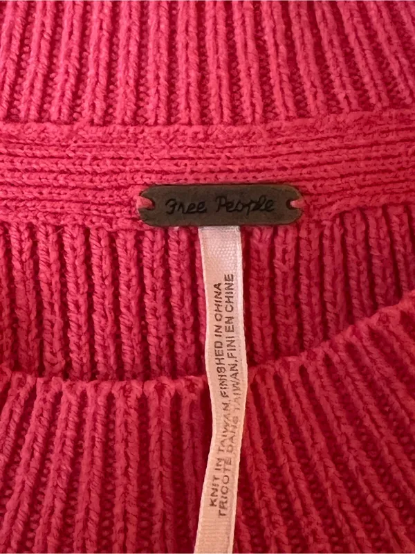 Free People Pink Oversized Dolman Sleeve Knit Sweater Women’s Small - Image 5