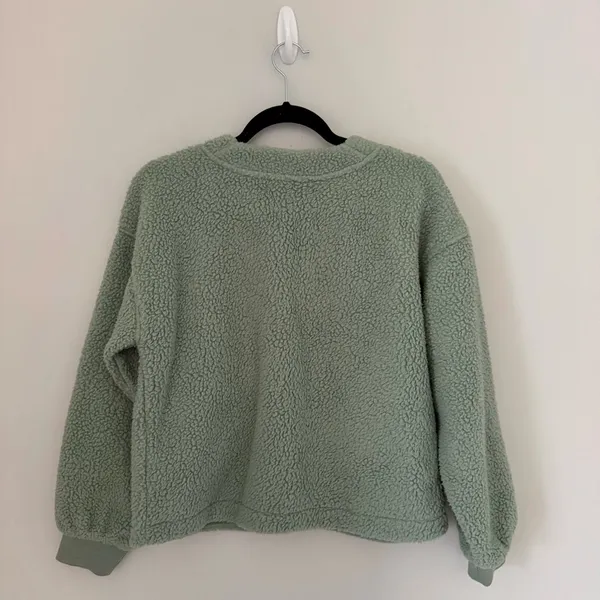 Madewell (RE)sourced Fleece Crop Cardigan Mint Green - Image 5