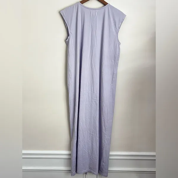 WVN sleeveless tee shirt Maxi dress crewneck lavender purple Organic cotton M - Image 2
