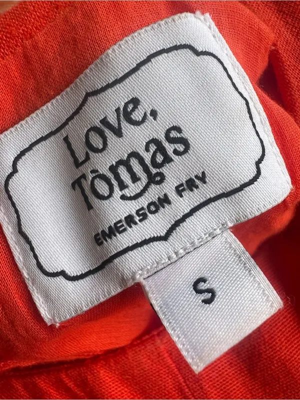 Emerson Fry Love Tomas MARCELLE SHIFT DRESS - GRENADINE LINEN Red Small - Image 5