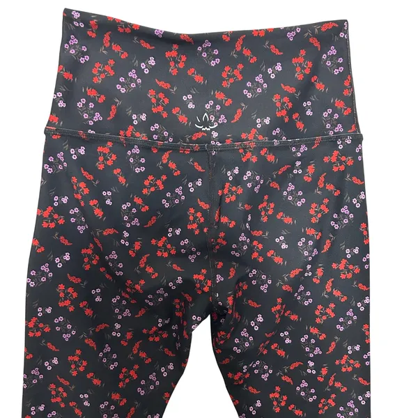 Beyond Yoga Women Leggings M Black Floral High Rise Stretch Yoga Athleisure‎ - Image 3