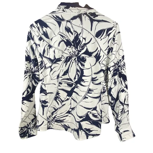 Lauren Ralph Lauren Full Zip Knit‎ Jacket Large Women Palm Print Country Club - Image 6