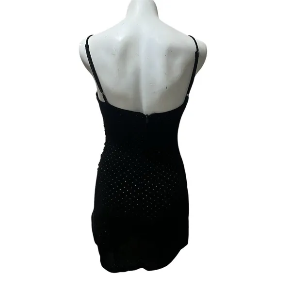 Lulus Women's Black Velvet Studded Bodycon Mini Dress Size S Party - Image 2