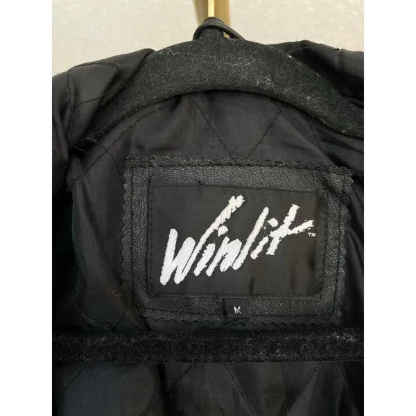 Vintage Winlit Leather Patchwork Coat Hooded Artisanal Eclectic Y2K Indie Sleaze - Image 6