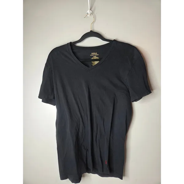 Polo Ralph Lauren Classic Fit Mens Size Medium Black V-neck Short sleeve t-shirt - Image 2