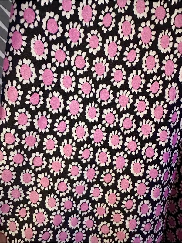 Zara | Pink and Black Daisy Print Satin Maxi Slip Dress, Small - Image 6