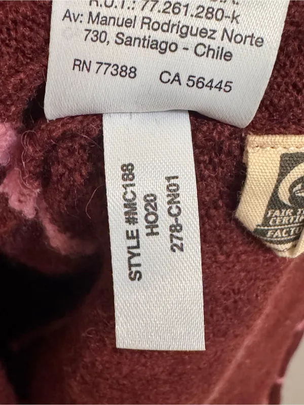 Madewell Merino Wool Alpaca Striped Mock Neck Sweater Burgundy Pink S - Image 8
