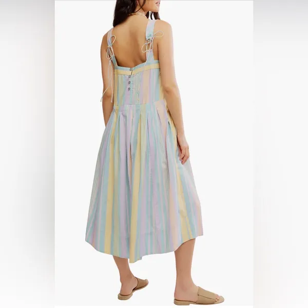 Free People Multicolor Striped Midi Dress - Image 2